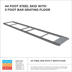 Skid – 44' Weld On With Bar Grating 3' One End